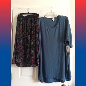 NWT Lularoe 3xl blue irma 2xl floral lola